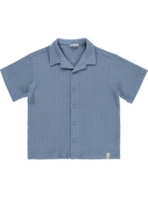 Civil Boys Basic Waffle 6-9 Yaş Gömlek - Mavi