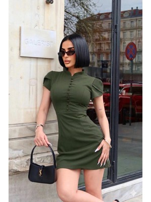 Meecy Kadın Viral Yeni Sezon Düğme Detaylı Elbise