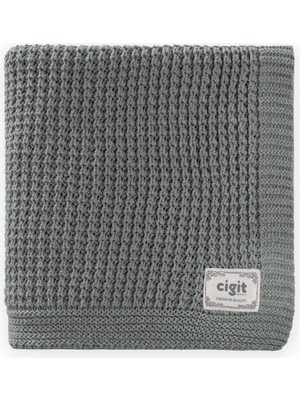 Cigit Selanik Triko Battaniye 80X100 (+/-5 cm ) Haki Yeşil