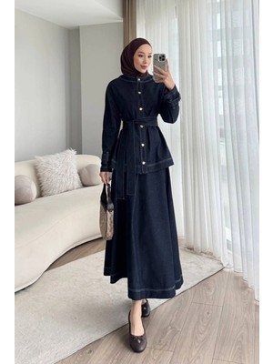 Meecy Tesettür Denim Ikili Takım