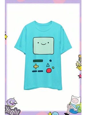Moonstyle Collection Mavi Adventure Time Bmo Y2K Unisex Bluz