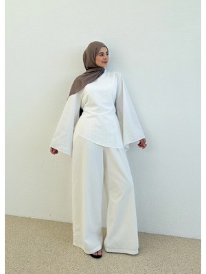 Moda Aksa 9189 Keten Asimetrik Takım