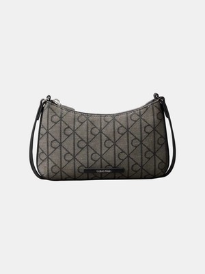 Kadın Deri Askı Ayarlanabilir Calvin Klein Yazılı Haki Omuz Çantası LV04F1164G-7UL