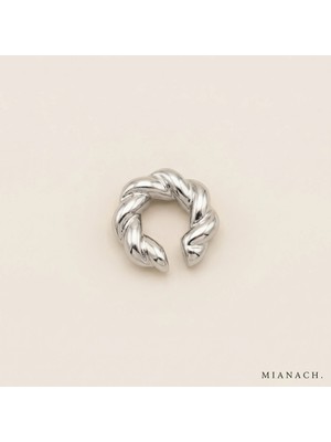 Mianach Burgu Formlu Rodyum Kaplama Kalın Earcuff
