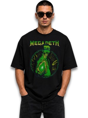 Fuddy Moda Megadeth Grup Baskılı T-Shirt, Unisex Rock Metal Müzik Temalı Tişört