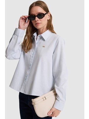 U.S. Polo Assn. Kadın Açık Mavi Uzun Kollu Gömlek 50324617-VR003