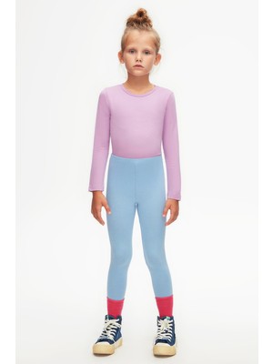 Lovetti Koyu Mavi Kız Çocuk Kışlık Basic Tayt