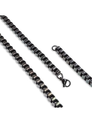 Mestore Kare Arnavut Çelik Kolye 6mm 3168CEK033