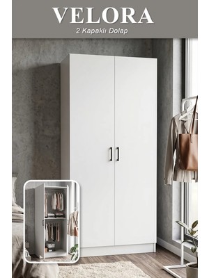 Velora Gardrop Askılı Elbise Dolabı Raflı Elbise Dolabı