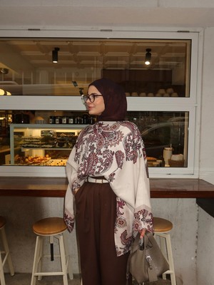 Aida Scarfs Ivory Desenli Panço