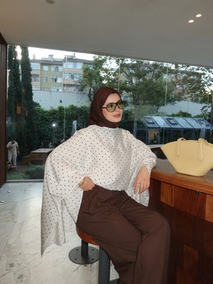 Aida Scarfs Kahve Puan Desenli Panço
