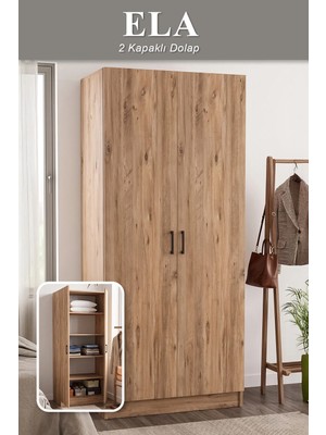 Ela Gardrop Askılı Elbise Dolabı Raflı Elbise Dolabı