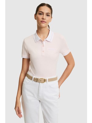 U.S. Polo Assn. Kadın Açık Pembe Polo Yaka Basic Tişört 50323455-VR078