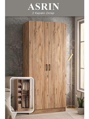 Asrın Gardrop Askılı Elbise Dolabı Raflı Elbise Dolabı
