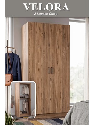 Velora Gardrop Askılı Elbise Dolabı Raflı Elbise Dolabı