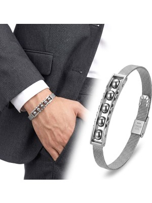 Mestore Hematit Taşı ve Paslanmaz Çelik Bileklik 31682B23D5