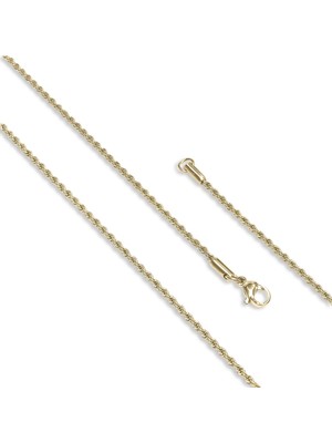 Kuşkaya Ticaret Sarmal Halat Çelik Kolye 2mm- Sarı - Sarı