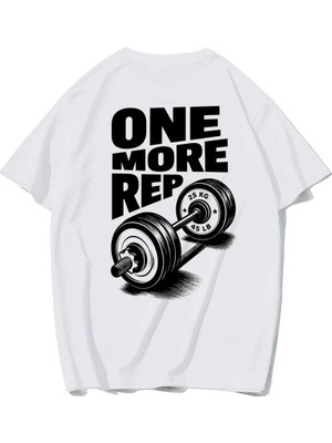 Brz Collection Unisex Oversize One More Rep T-Shirt (Beyaz)