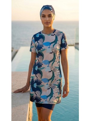 Plistre 2262_4\'LÜ Takım Yarı Kapalı Deniz/havuz Tesettür Mayosu