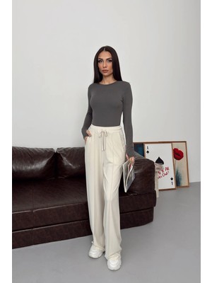 Esma Gündoğdu Palazzo Model Pantolon Bej