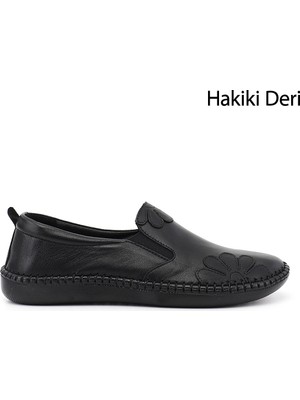 Gönderi(r) Kadın Siyah  Hakiki Deri Comfort Ayakkabı