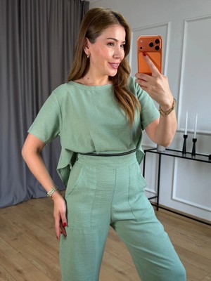 Size Özgü Mint Yeşili Fermuar Detaylı Tulum