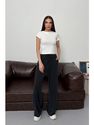 Esma Gündoğdu Palazzo Model Pantolon Siyah