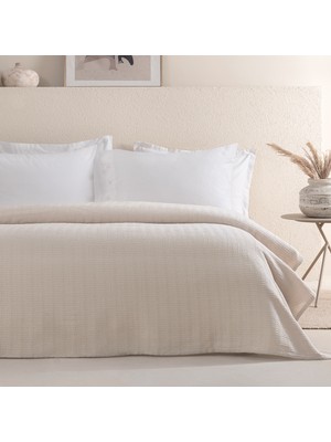 Dormy Home Braga %100 Pamuk Çift Kişilik Pike - Ekru