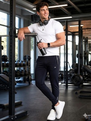 Crosstime  Erkek Koyu Lacivert Slimfit Eşofman Altı