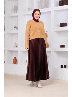 Esma Gündoğdu Angora Kısa Hırka Camel