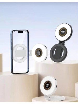 Magsafe LED Telefon Işığı Eklentisi Özçekim Halkası Işık Parlaklığı Ayarlanabilir
