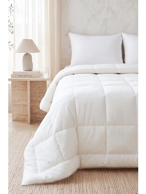 Ocean Home Textile Pamuklu Saten Biyeli Mikrojel Çift Kişilik Yorgan 195 x 215 cm