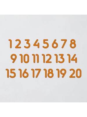 Mikasso 1-20 Sayı Rakam Seti | Cafe Restoran Masa Numarası Dolap Posta Kutusu Numaratör Takımı Slim Font 2-3