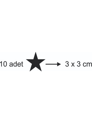 Mikasso 3 cm 10 Adet Siyah Ahşap Yıldız Duvar Dekoru Zenginleştirici Ahşap Siyah
