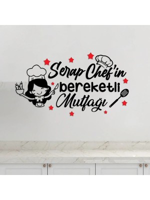 Mikasso Isimli Chefin Bereketli Mutfağı Mutfak Yazısı Ahşap Siyah