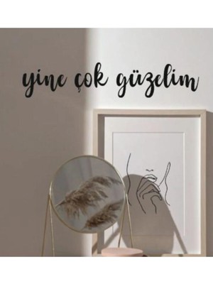 Mikasso Siyah Ahşap Yine Çok Güzelim Duvar Dekoru - Salon Oturma Yatak Odası Banyo Için 20X70 cm Tablo Ahşap