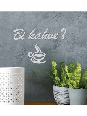 Mikasso El Yazısı Bi Kahve? Ahşap Kahve Mutfak Süsü Dekoratif Motto Yazıları Tezgah Üstü Yazı Ahşap Beyaz