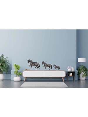 Mikasso At Tablosu Horse Stıcker 70X20CM Plastik Beyaz