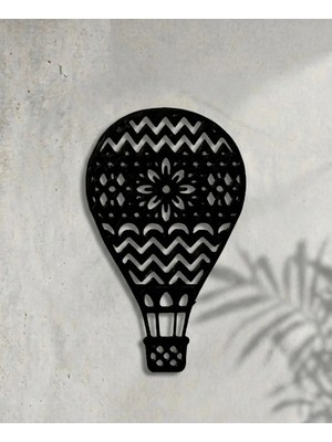 Mikasso Uçan Balon Temalı Dekoratif Duvar Süsü Ahşap Siyah
