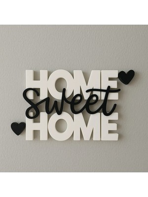 Mikasso Home Sweet Home Yazısı Duvar Dekorasyon Ürünü 17 cm Plastik Çok Renkli