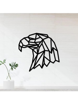Mikasso 34X29 cm Geometrik Kartal Desenli Ahşap Duvar Panosu Ahşap Siyah