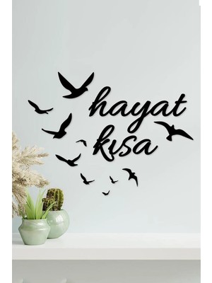 Mikasso 50X37 cm Hayat Kısa Ahşap Duvar Panosu Ahşap Siyah