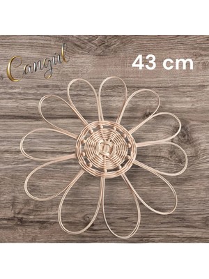 Mikasso Çiçekli 1 Adet Dekoratif Rattan Boncuklu Bej Bambu