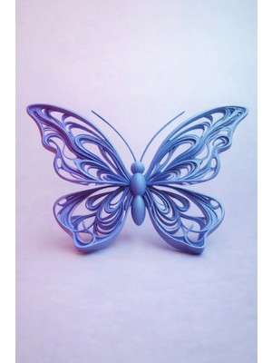 Mikasso Dekoratif Kelebek Figürü – 3D Baskı – 8 x 6 cm Plastik Mavi