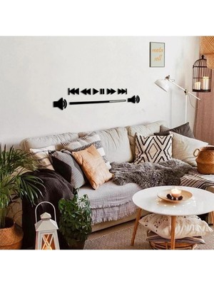 Mikasso Dekoratif Duvar Dekorasyon Müzik Bar Duvar Dekoru Ahşap Siyah