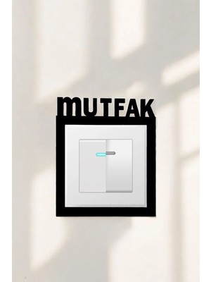Mikasso Muyika Dekoratif Priz Çerçevesi Mdf Mutfak Ahşap Siyah