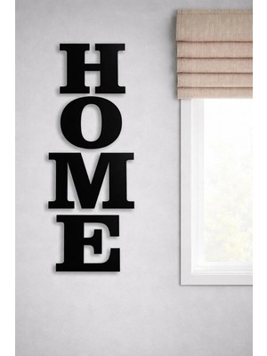 Mikasso Home Yazılı 4'lü Duvar Dekoru Tablo Ahşap Siyah