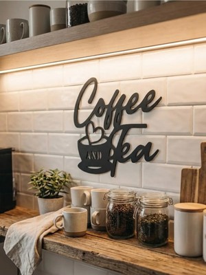 Mikasso Coffee And Tea Figürlü Siyah Duvar Dekoru Plastik Siyah
