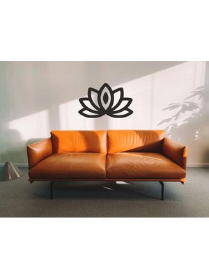 Mikasso Lotus Çiçeği Duvar Dekorasyon Ahşap Mdf Ahşap Siyah