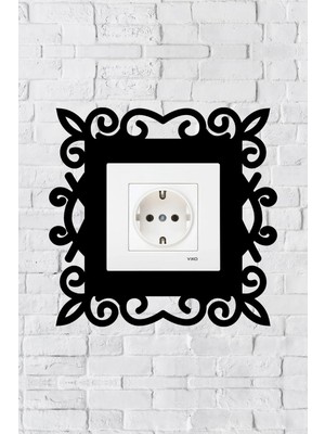 Mikasso Desen Dekoratif Priz Çerçevesi (Iç Ölçü 8,4x8,4 Cm) Dekoratif Priz - Anahtar Çerçevesi - Duvar Susu